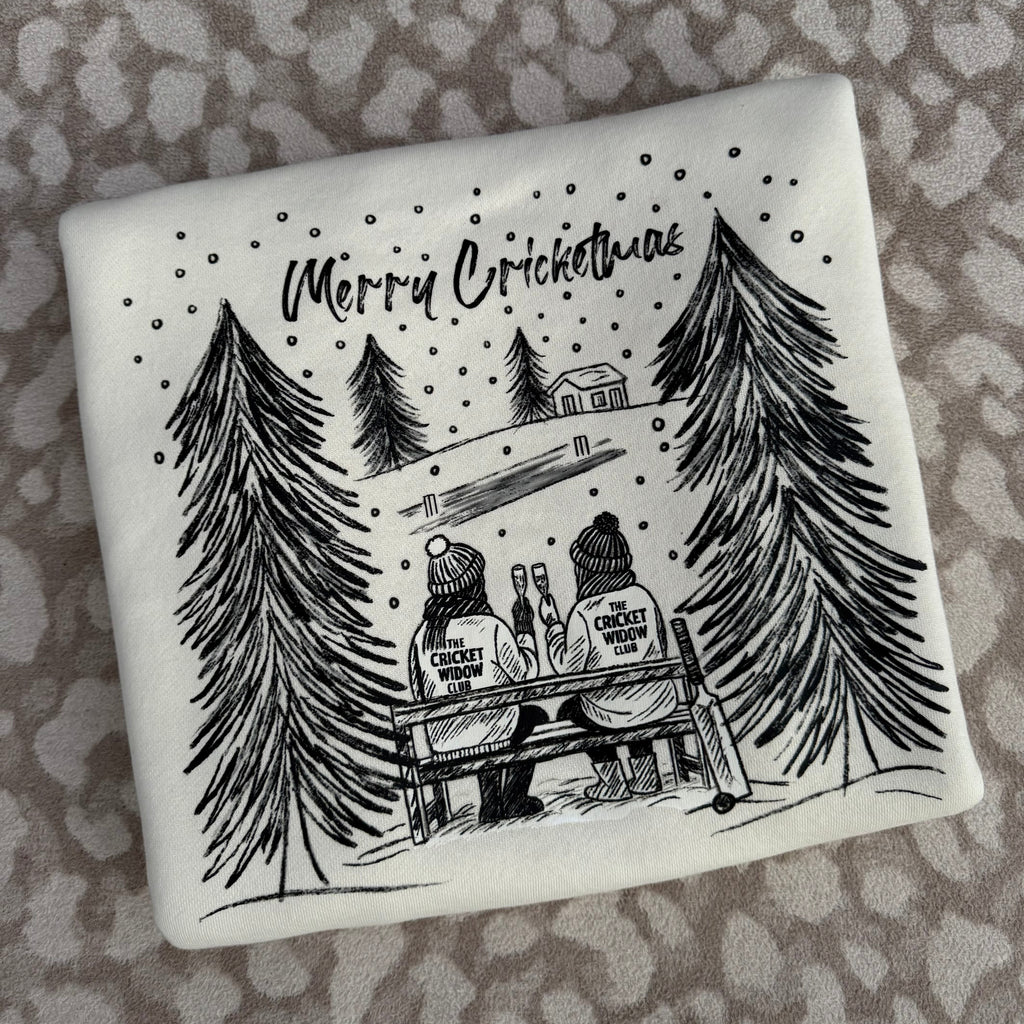 The Cricket Widow Club Christmas Jumper- Christmas on the Boundary
